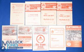 Selection of Cliftonville home match programmes 1950/51 Glentoran, 1953/54 Distillery, 1955/56