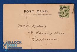 Pre-WW1 1913/1914 Manchester United Football Club Ltd player selection card for the match at