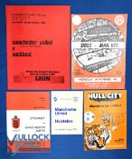 1974/75 Manchester Utd friendly match aways Holstebro, Copenhagen Staevnet, Hull City, Shelbourne,