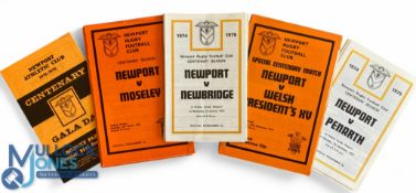 1974-75 Newport RFC Centenary Home Rugby Programmes (21): The majority of the Rodney Parade