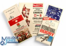 1993 England Rugby Programmes in Canada (5): Both tests and (less-seen) v B Columbia President's XV,