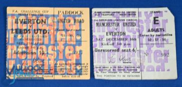 TICKET: 1967/68 Manchester Utd v Everton ticket 16 December 1967, Stand E; also 1967/68 FAC s/f