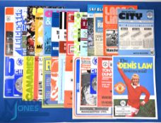 1973/74 Manchester Utd away match programmes complete league season (21) including Derby County (