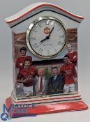 Danbury Mint Manchester United Mantel Clock, quartz movement -ceramic #18cm tall