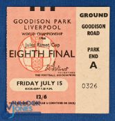 Ticket: 1966 World Cup match ticket Brazil v Hungary 15 July at Everton; good. (1)