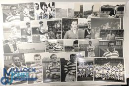 Wigan Rugby League b&w signed photographs: a good collection of action and portrait / team images,