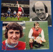 Four Arsenal Football Signed Photographs, to include: Terry Mancini signed 10x8 black and white