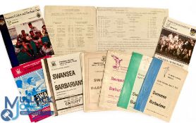 1936-1994 inc Vintage Barbarians v Swansea Rugby Programmes (27): 1936 & 1962-1994 (April & Oct)