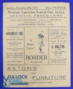 1948/49 FAC Wrexham v Oldham Athletic 4 page match programme 27 November 1948; folds, edge tear to