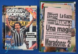 Collection of mainly European magazines with total/part football content to include Guerin
