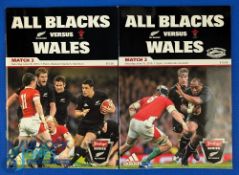 2010 Wales in New Zealand Rugby Programmes (2): Fine glossy issues from tests at Dunedin & Hamilton.