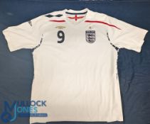 2007-09 England No.9 Rooney Replica Football Shirt made by Umbro, short sleeve size XXL with No.9