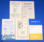 Selection of Waterford FC home match programmes 1950/51 Cork Athletic, 1953/54 Transport, 1956/57