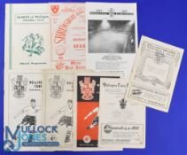Selection of football programmes: Wellington Town homes v 1955/56 Gresley Rovers, 1957/58 Bangor