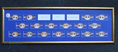 2x Framed Football Cigar Band Papers: 1956-1972 football Schimmelpenninck cigars x17, plus a