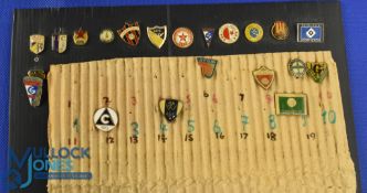Selection of European/East European football club metal/enamel pin badges, some lesser known club