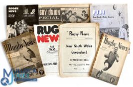 NSW Home Rugby Programmes (10): v Scotland plus press supplement 1982, NSW Country v Fiji 1976;