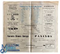 Scarce 1970 NZ tour to S Africa Rugby Programme v Paul Roos XV: Hard-to-source single large foldover