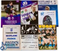 1985-2018 Scotland 'A', 'B', Regional & Age Group etc Rugby Programmes (7): To include away games in