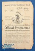 1936 Warrington Rugby Lancashire Cup Final Programme, October 17th Salford v Wigan - fair condition