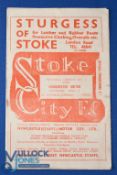 1950/51 Stoke City v Manchester Utd Div. 1 match programme 7 April 1951; team changes. (1)