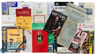 English Club Rugby Programmes (80+): Homes from teams inc Coventry, Bath, Moseley, Harlequins (inc