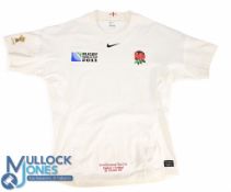 2011 RWC Matchworn England Jersey: World Cup Winner & sadly central figure in rugby's concussion