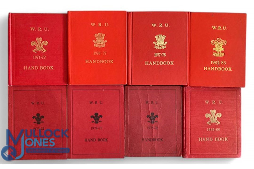 1960s-80s WRU Rugby Handbooks (8): The classic old-style mostly hardback red issues. G/VG