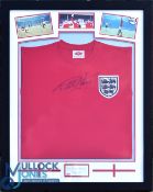 1966 Sir Geoff Hurst World Cup Replica England Shirt, signed - Umbro replica shirt framed with