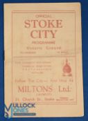 1946/47 Stoke City v Manchester Utd Div. 1 match programme at the Victoria Ground 21 September 1946,