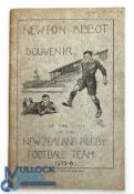 Scarce 1935 All Blacks Souvenir Brochure of their Newton Abbot Stay: Foxing to a small centre spread