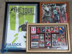 Three Manchester United Modern Football Prints, winners Montague, the Treble Glory 99, the Club's