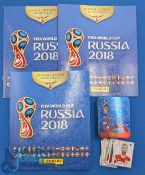 2018 Panini World Cup Russia Sticker Album a complete album, plus 2 empty albums, a swap tin and #
