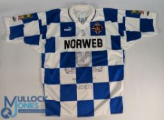 1995-1996 Wigan Warriors Rugby Match Prepared Shirt No.9 Martin Hall