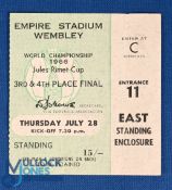 Ticket: 1966 World Cup 3rd/4th place match ticket Soviet Union v Portugal 28 July 1966 at