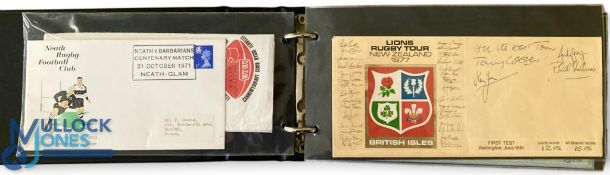 Rugby First Day Philatelic Cover Collection in Album (c.50): Splendid variety of rugby-themed FDCs