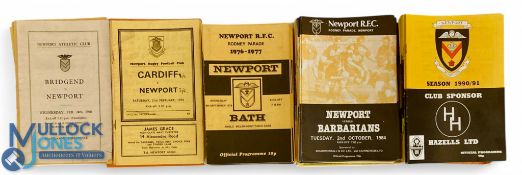 1960 on Newport RFC Rugby Programmes (100s): Big selection of Black & Ambers' issues over half a