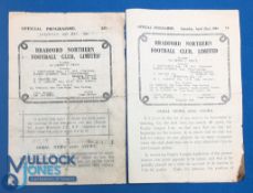 Two War Time Bradford Northern Rugby League Programmes, to include April 22nd, 1944, v Wigan and