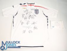 2008-09 England multi signed Football Replica Shirt, with 17 good signatures with noted signatures