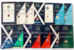 1954-1960 Scotland Home Rugby Programmes (14): Mag style, run of most Murrayfield 5 Nations games