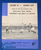 1950 Ulster XI v Cardiff City fund raiser match programme for the Welsh Air Disaster Fund at