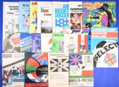 Collection of England international away match programmes 1973 Poland, 1975 Switzerland, Portugal,