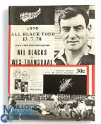 1970 NZ tour to S Africa Rugby Programme v Western Transvaal: 48pp bumper issue from