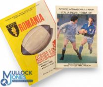 1986 & 89 England Rugby Programmes in Europe (2): Interesting, lesser-seen pair, in Italy (England