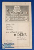 Pre-War 1933/1934 Newcastle Utd v Derby County Div. 1 match programme dated 9 September 1933; slight