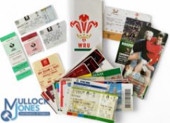 Wales etc Home & Away etc Rugby Tickets (42): With light duplication, 31 home and away issues in the