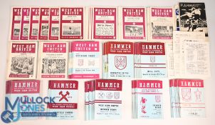 Collection of West Ham Utd match programmes to include homes 1959/60 WBA, Arsenal, 1960/61 Bolton