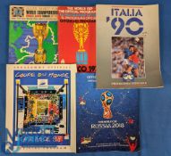 1966-1990 World Cup Programmes, 1966 England, 1970 Mexico, 1990 Italy, 1998 France and 2018