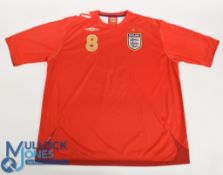 England FC Away Football Shirt 2006-2008 #8 Lampard, size 3XL Umbro (G)