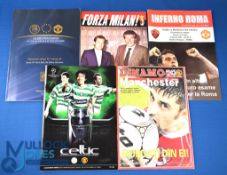 Selection of Manchester Utd aways in Europe to include 1984 AC Milan magazine 